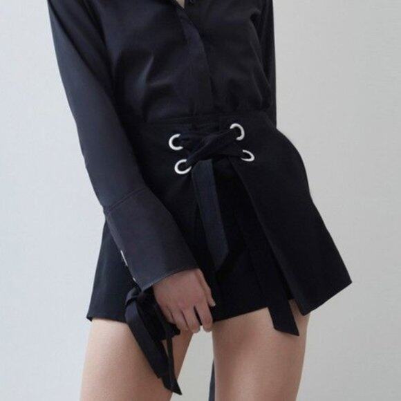 C/MEO Collective Black Second Thought High Waist Tie Front Shorts - Picture 1 of 9